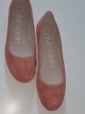 Calvin Klein Coral Suede Ballet Flats